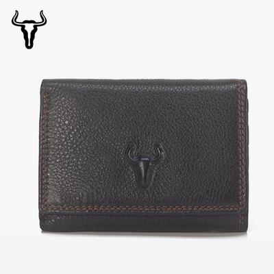 Genuine Leather Tri-fold Wallet & Card Holder– Casual Cowhide with Multi-card Slots for Men & Women.