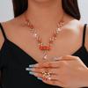 Sunflower Rhinestone Crystal Jewelry Set: Necklace & Earrings for Women
