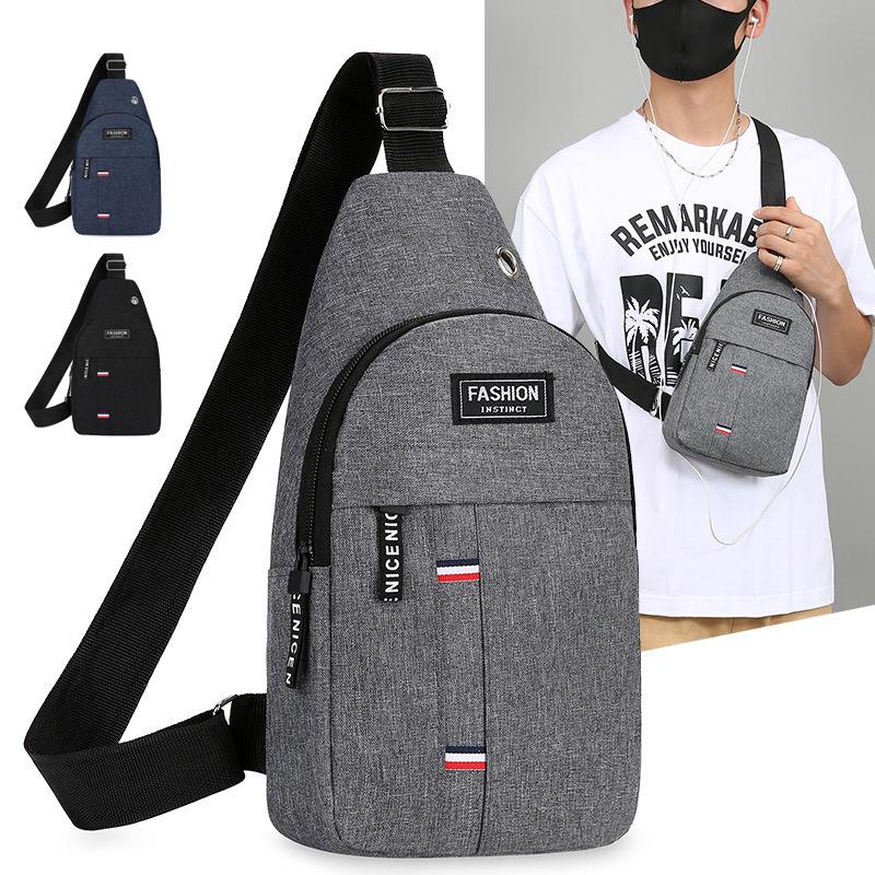Men's Trendy Nylon Crossbody Chest Bag - Casual Single Shoulder Messenger Bag