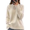 Women's Fashion High Neck Solid Color Knit Sweater Top Pullover Casual Sweater