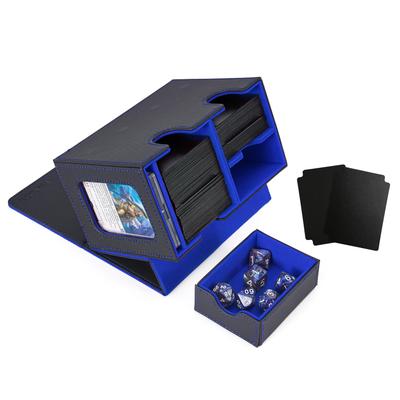 Venssu Deck Case Sammelkartenhülle Kartendisplay Fenster Würfelhalter fasst 200 Spielsteine inkl. 2 Trennwände und 1 Magnetlader [MTG Yu-Gi-Oh Pokemon