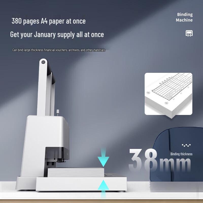 Deli 38mm Manual Accounting Binding Machine CN Plug (adapter Included)