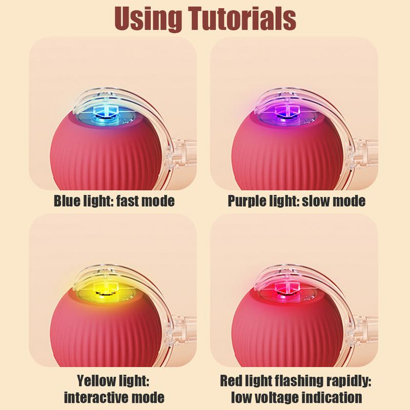 Cat Ball Toy Automatic Rolling Ball Interactive Toy Electric Cat Toy Faux Tail Motion Sensor Cat Toy Balls For Cat Interaction