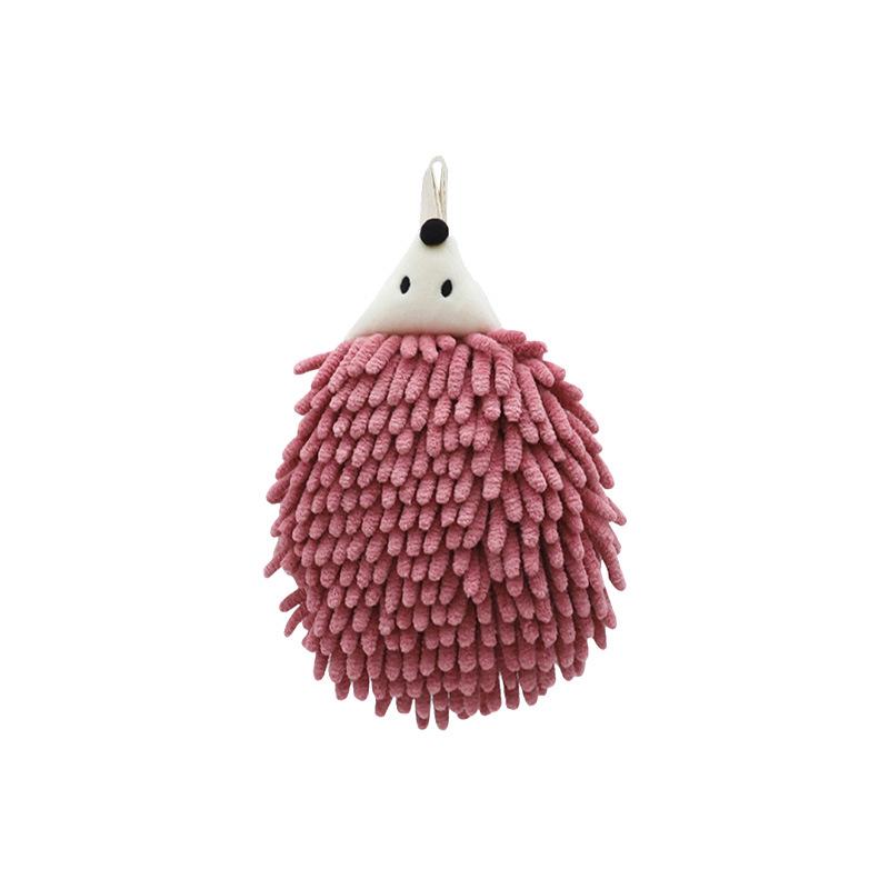 Chenille Coral Fleece Hedgehog Cartoon Animal Hanging Hand Towel