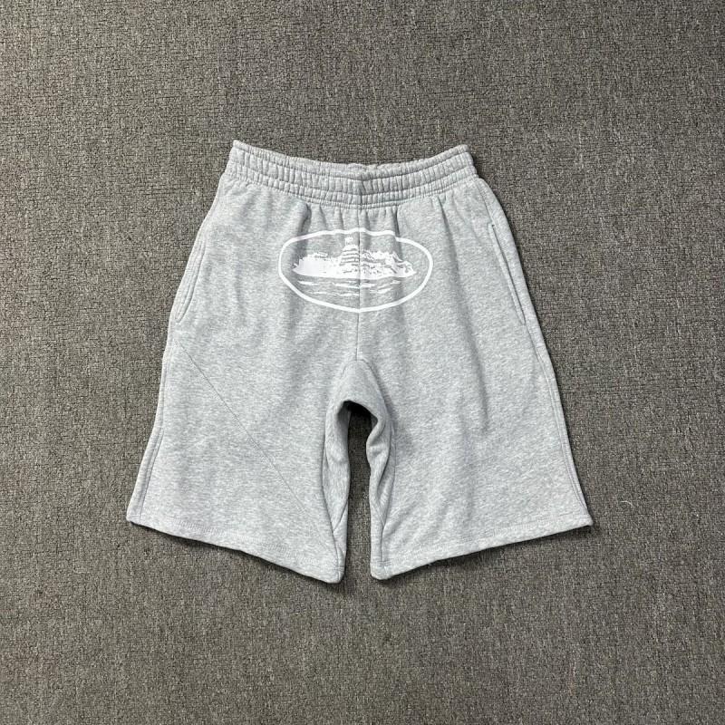 Corteiz Streetwear Short Pants Men Women Alcatraz Ship Print Loose Fit Cotton Shorts