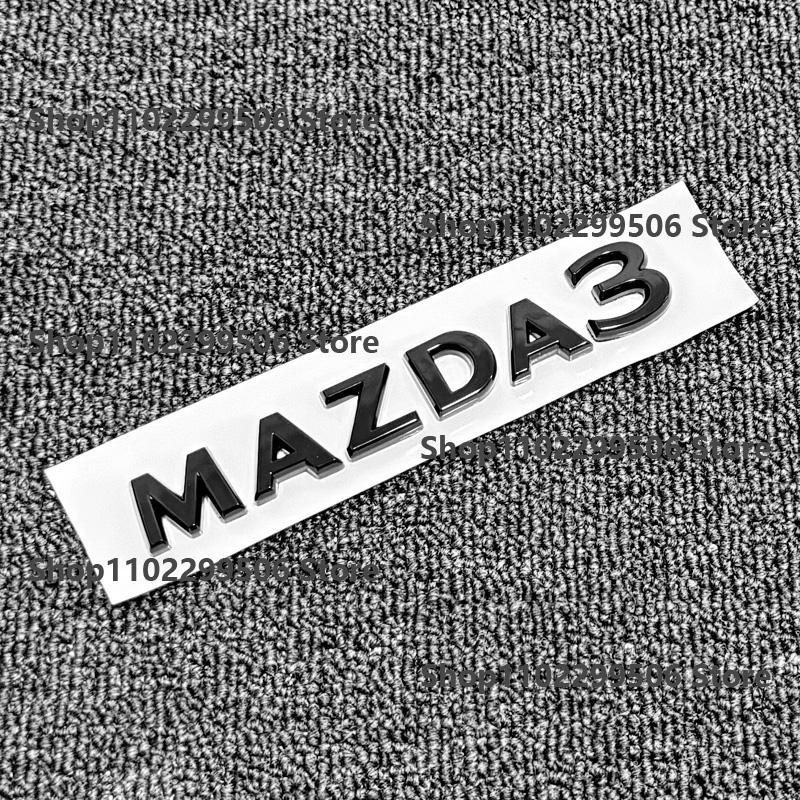 ABS Emblem for Mazda 3 2019-2025 black Logo Car Front Grille Trunk Steering Wheel Rear Tailgate Badge Decal Creative Modfication