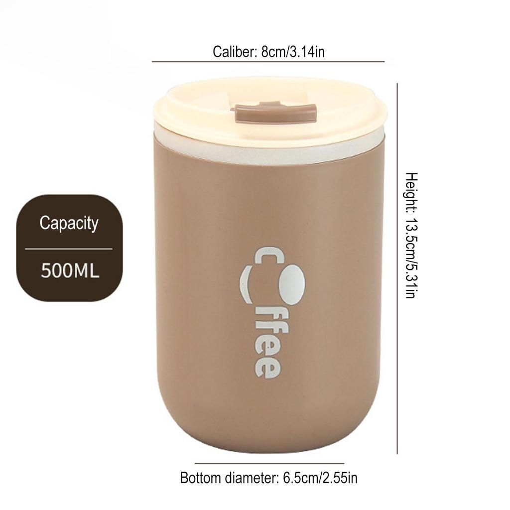 Coffee Mug Cup 500ml Coffee Cup Stainless Steel Double Vacuum Cup Corrosion Resistance Oxidation Resistance