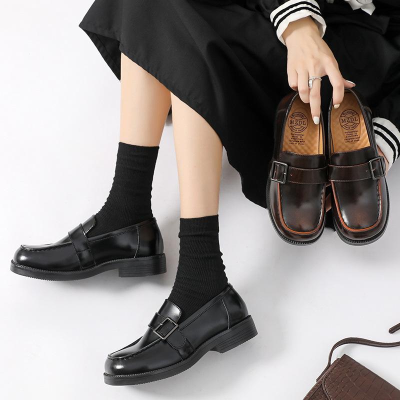 fashion 2024 New Spring and Autumn College Style Single Shoes Japanese Soft Girl Mid-heel Round Toe JK Uniform Shoes Vintage Shoes
