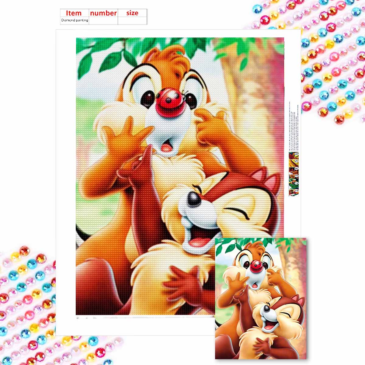 

Full Round Diamond Painting Lovely Squirrel Art Rhinestone Picture Mosaic DIY 5D Cross Stitch Embroidery Home Decoration Round 20x30cm