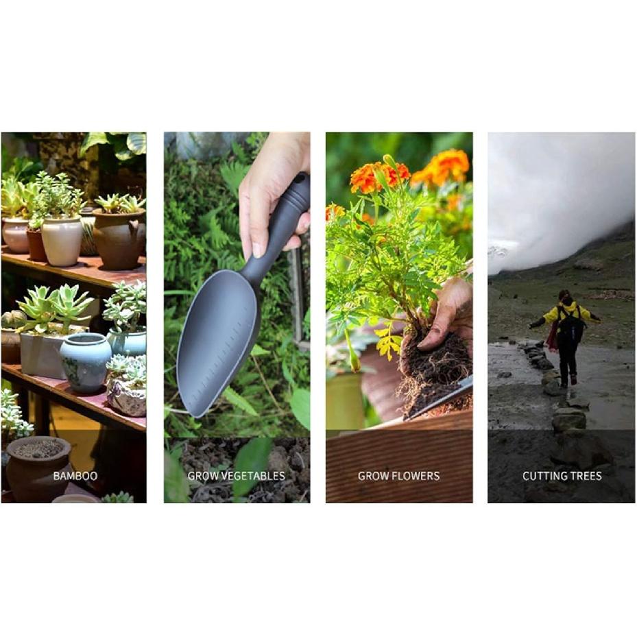 Ewer 4 Pack Plastic Garden Shovel,Garden Scooper Shovel,Plant Hand Shovel Trowels with Scale,Small Shovels for Gardening Kids Soil Transplanting