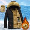Men Winter Windproof Fleece Warm Thick Jacket Parkas Coat Men Fashion Hooded Fur Collar Jacket Classic Casual Parka Men