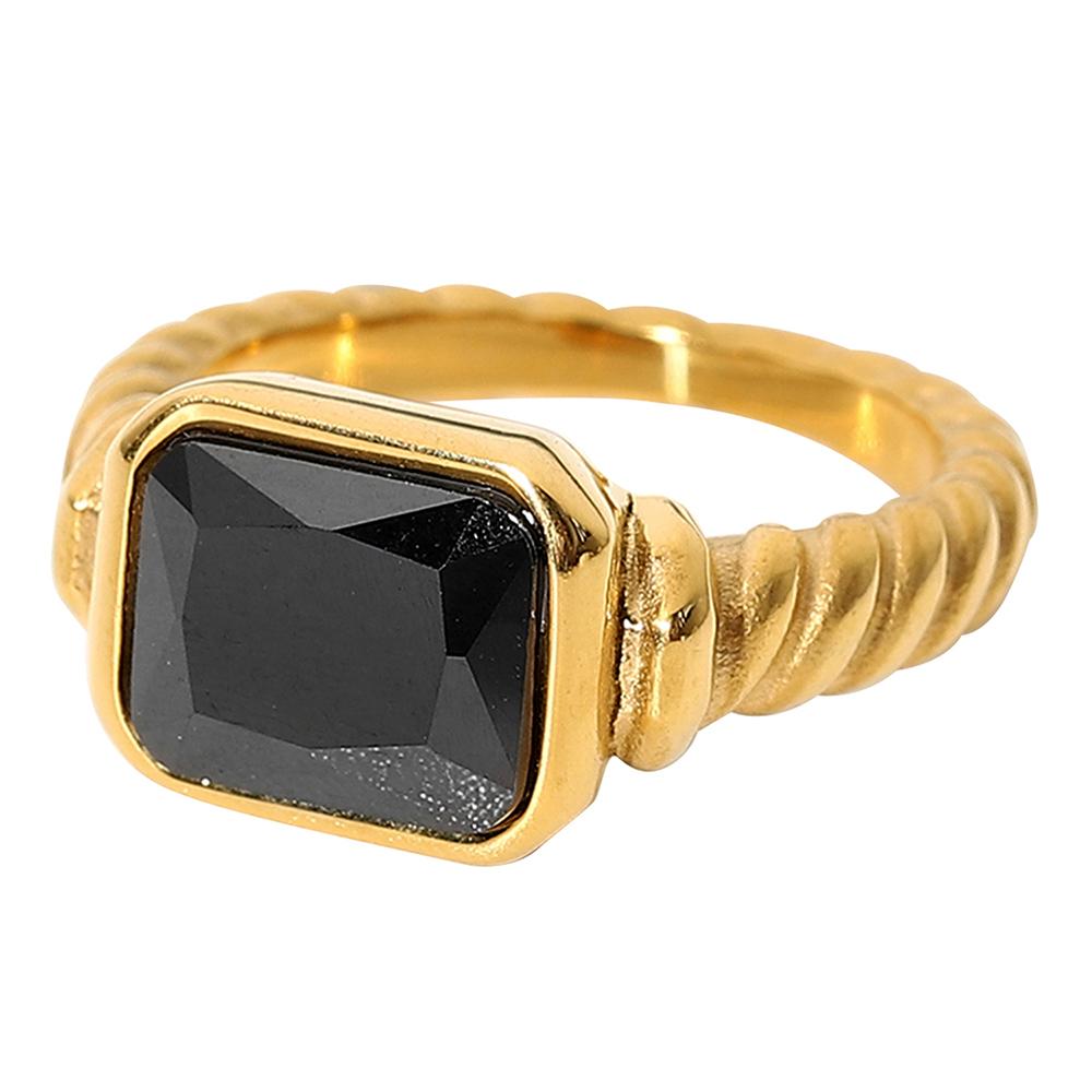 Youthway  Gold Pvd Plated  Stainless Steel Rings Wedding Statement Jewelry Freshwater Pearl Cubic Zirconia Ring