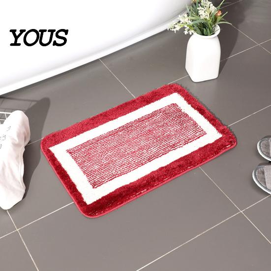 Water Absorbent Bath Mat Bathroom Anti-Slip Mat, Ultra Soft Water-Absorbent Fiber Non-Slip High Elastic Thick Cushioned Floor for Tub Home Decor