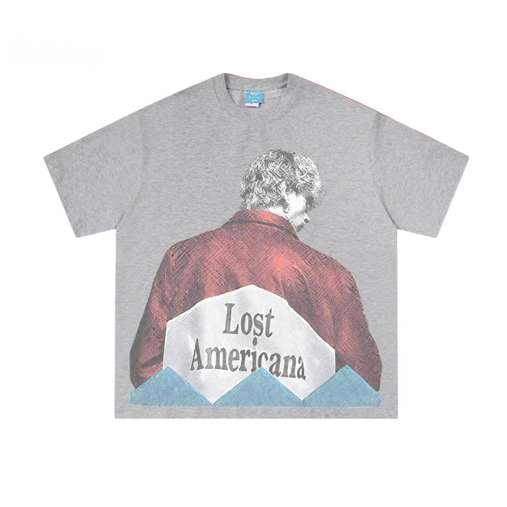 Lost Americana Photo Tee Cotton Hip Hop Tshirts Sleeve Male Printing Punk Mgk T Shirt Gothic Streetwear Graphic Printing Tops