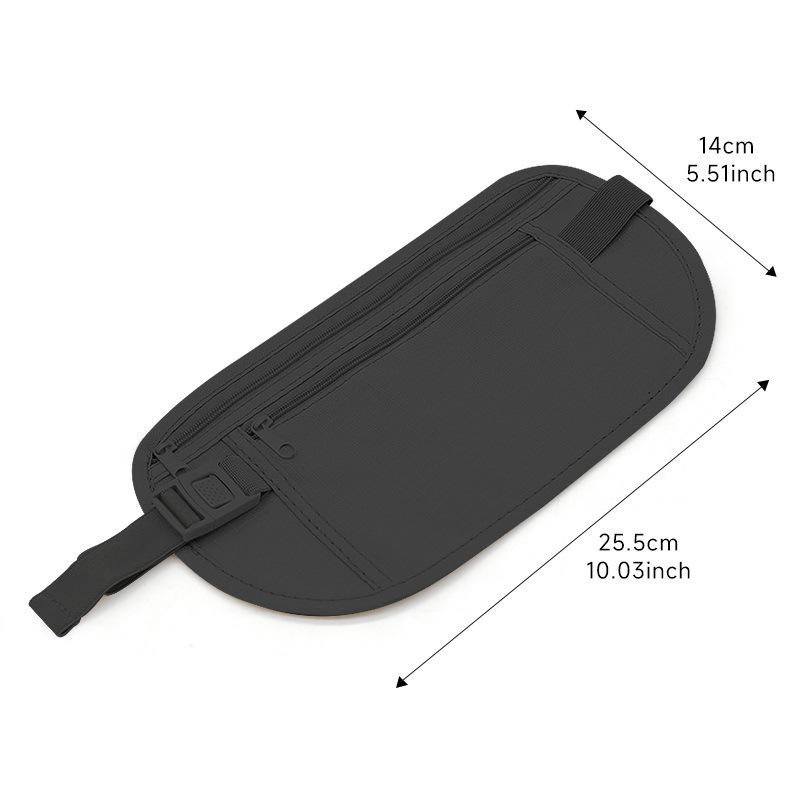 Unisex Ultra-thin Anti-theft Sports Waist Bag - Invisible, Multi-functional Running and Document Holder. чёрный