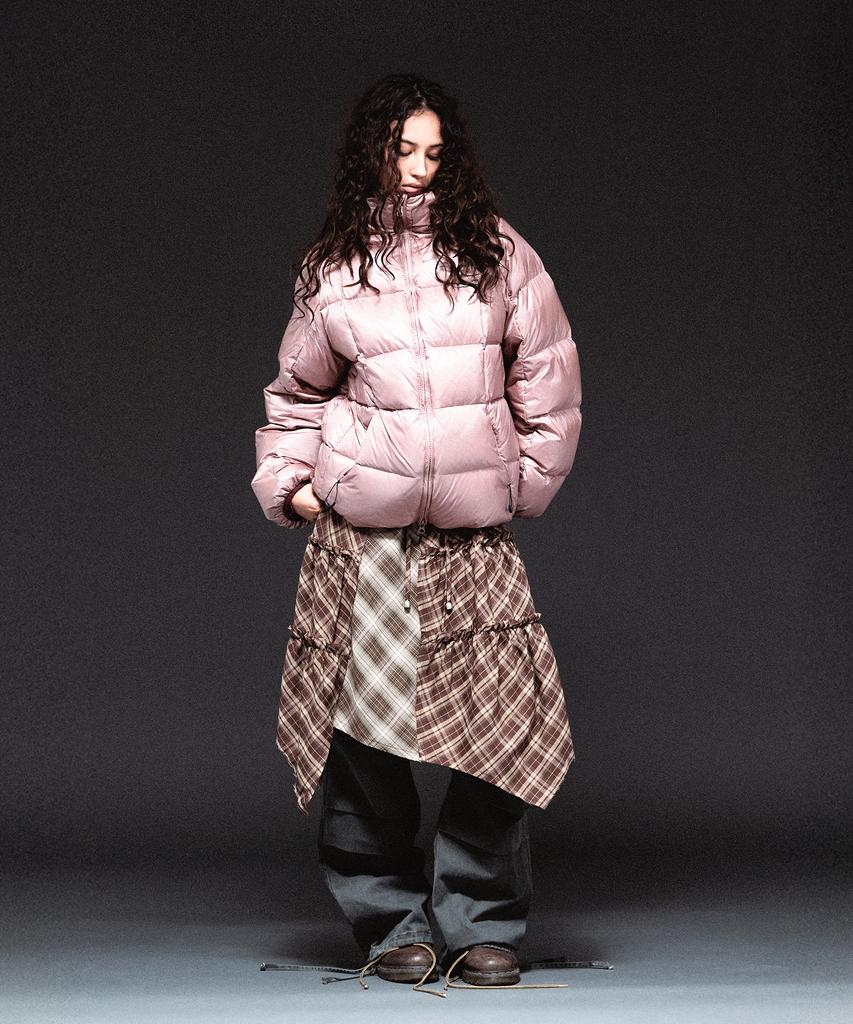 Thevinylhouse Hooded Duck Down Jacket Pink