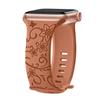 Floral Engraved Strap For Apple Watch Band 40mm 44mm 41mm 49mm 45mm 38mm 42mm Silicone Bracelet Iwatch Series 9 7 Se 6 8 Ultra 2
