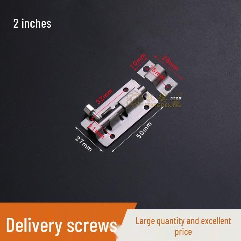 Stainless Steel Surface-Mounted Door Bolt - Anti-theft, Available in 3, 4, 5, 6, 8 inches - For Doors & Windows