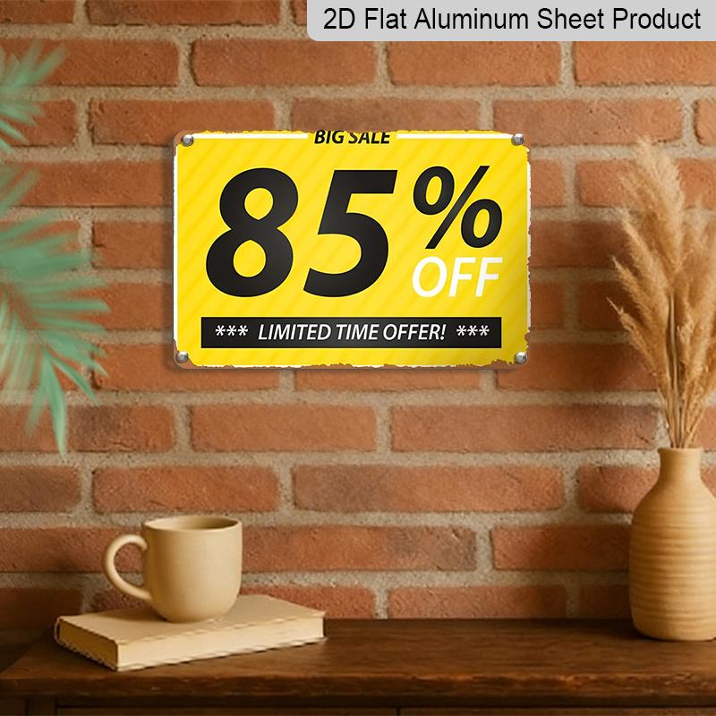 2D Flat, 1pc Metal Sign - Limited Time 85 Off Big Promotion, Durable Aluminium Material, No Electricity Needed for Indoor/Outdoor Retail Store Event