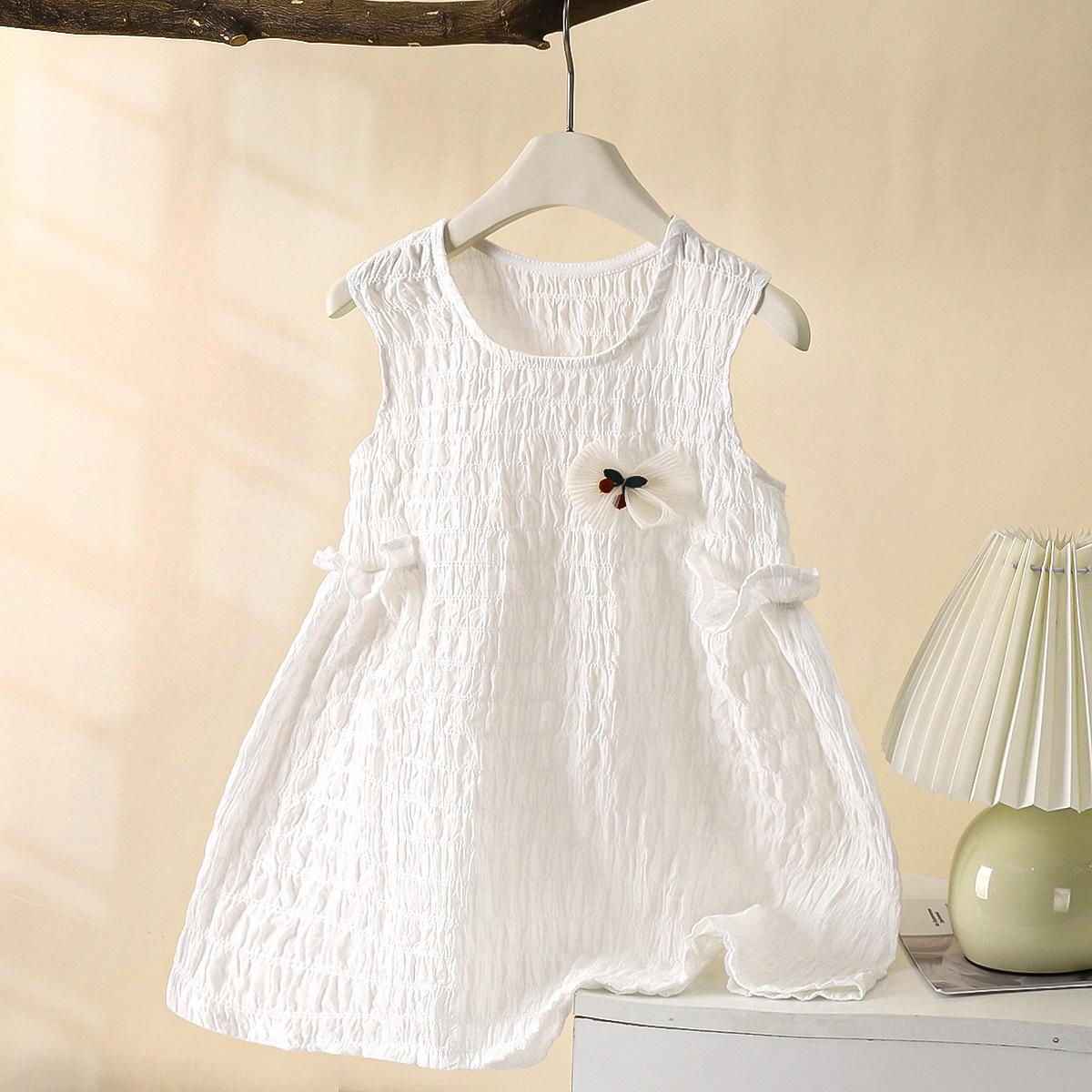 Girls  Cotton Sleeveless Summer Dress - Breathable Princess Style 80cm