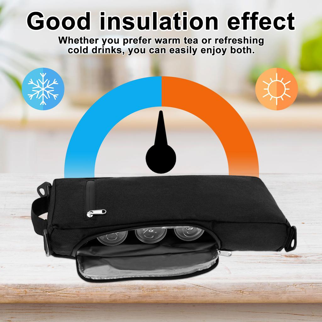 Golf Cooler Bag Insulated Beer Cooler Bag Portable Beer Sleeve with Shoulder Strap Holds 6 Pack of Cans or 2 Wine Bottle