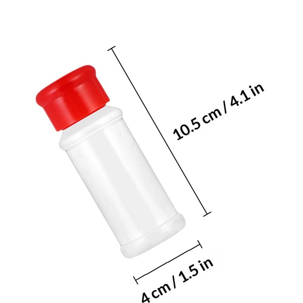 

40Pcs Plastic Seasoning Storage Bottles Transparent Pepper Salt Spice Jar Kitchen Containers Easy Control Powder Outlet червоний
