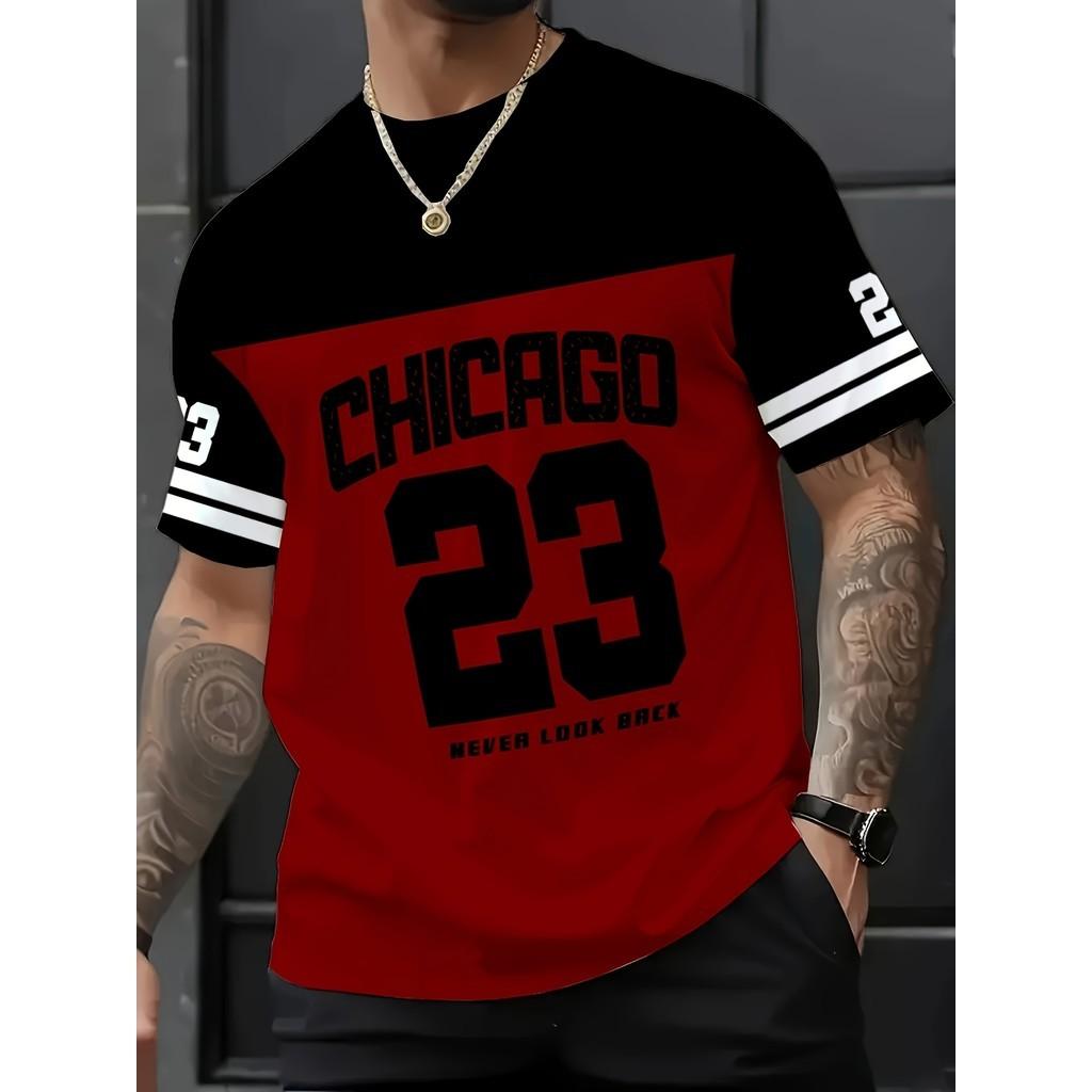 Fashionable Men's T-shirt 3D Geometric Print Black Size 23 Short Sleeved T-shirt