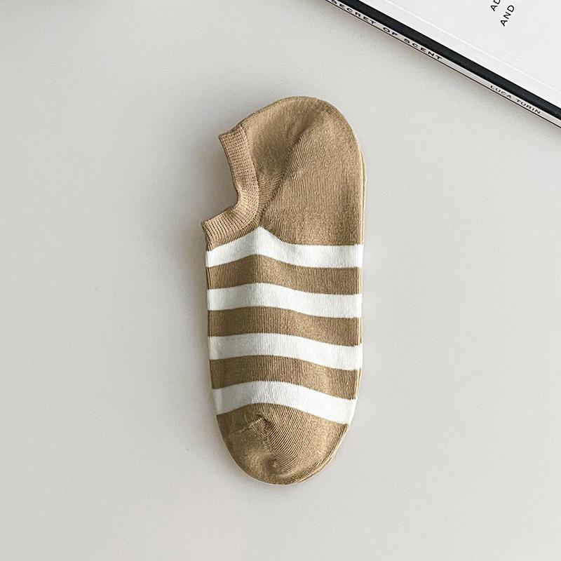 Men's Spring and Summer Thin New Stripe Sports Leisure Breathable Low Top Socks