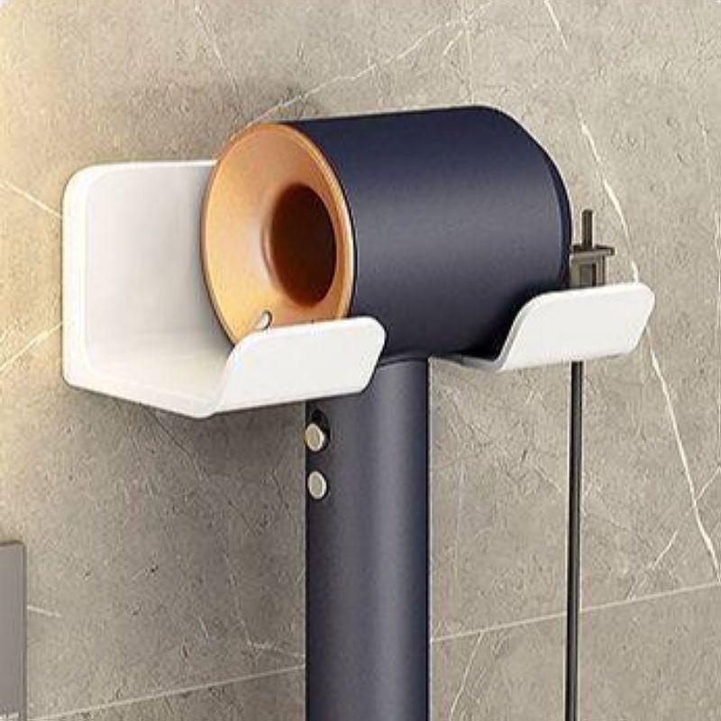 Universal No-Drill Wall-Mounted Hair Dryer Holder & Bathroom Storage Shelf
