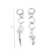Korean Fashion Irregular Pearl Rivet Earrings For Women Punk Asymmetry Geometric Earrings Goth Grunge Jewelry Accessories