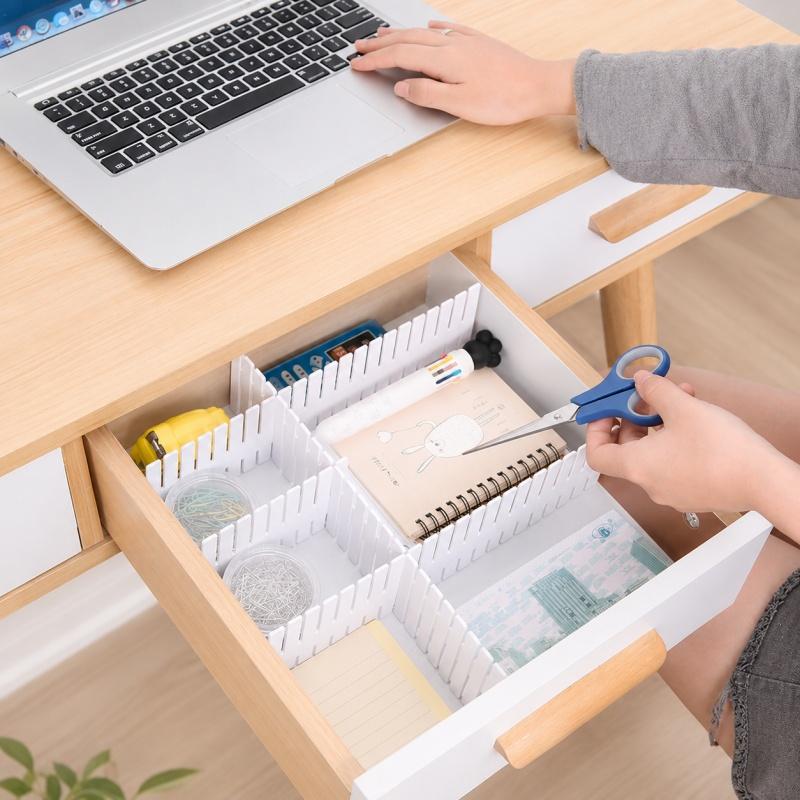 Adjustable Drawer Dividers Cut‑able Plastic Drawer Organizer DIY Storage Partition for Socks Underwear Cosmetics Cabinet