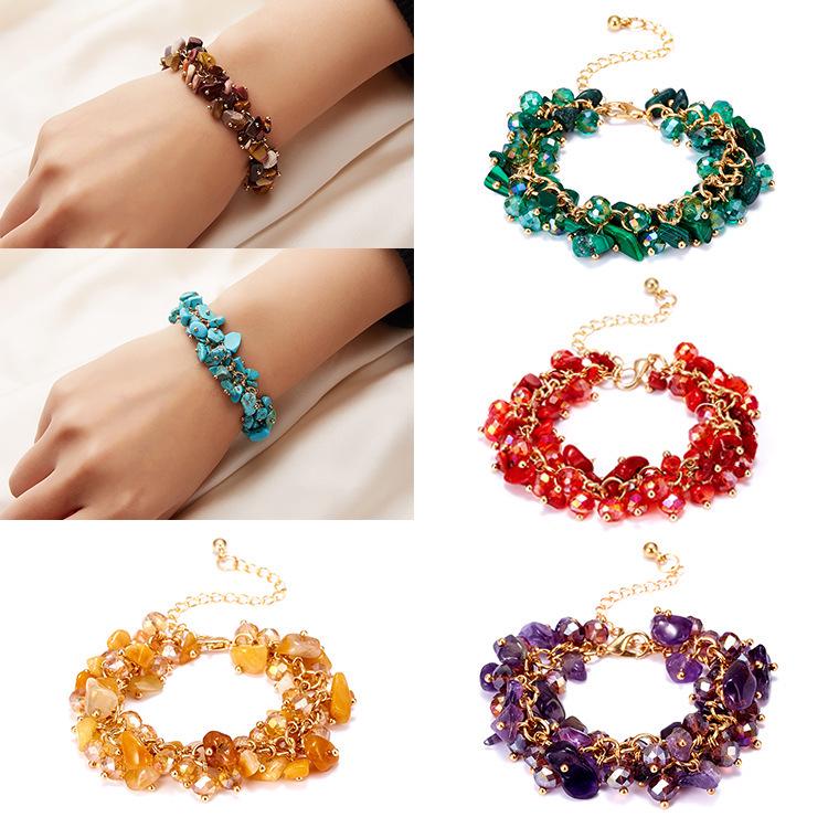 Hot-Selling 5-Color Crystal Chip Bracelet: Unisex Jewelry Accessory