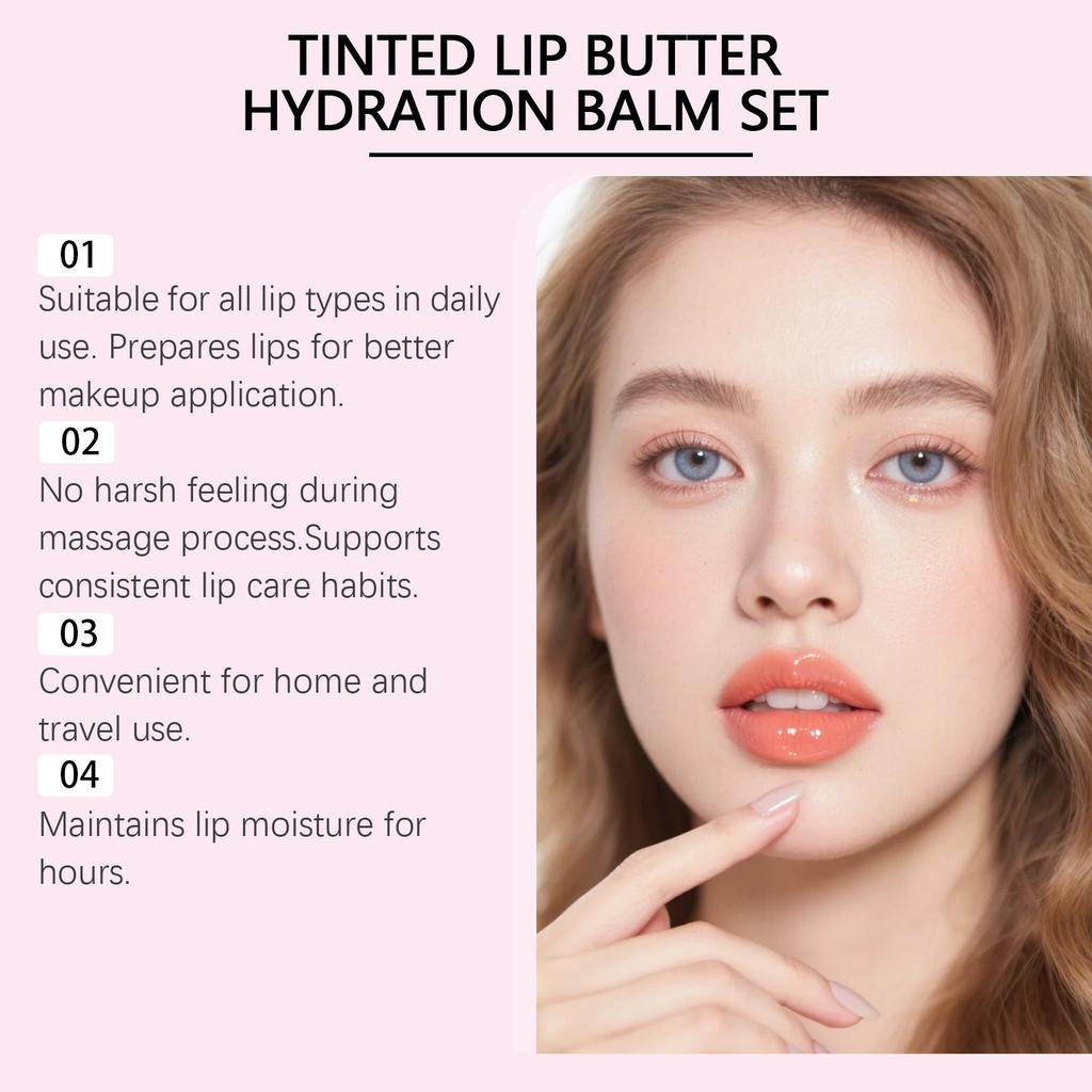 EELHOE Hydrating Tinted Lip Balm Set for Plump, Soft Lips