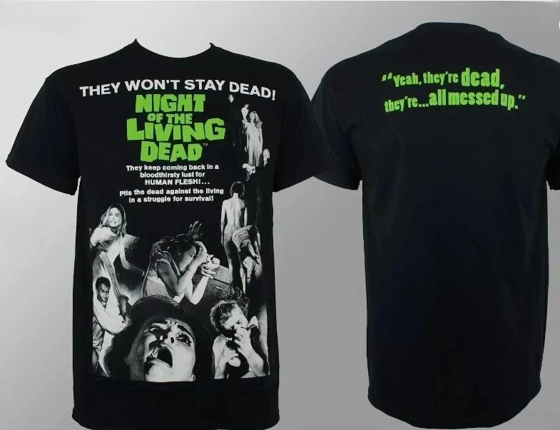 Authentic Romero's Night of The Living Dead Movie Poster T-Shirt L-4XL Tag Style Pure Cotton Personalized European American