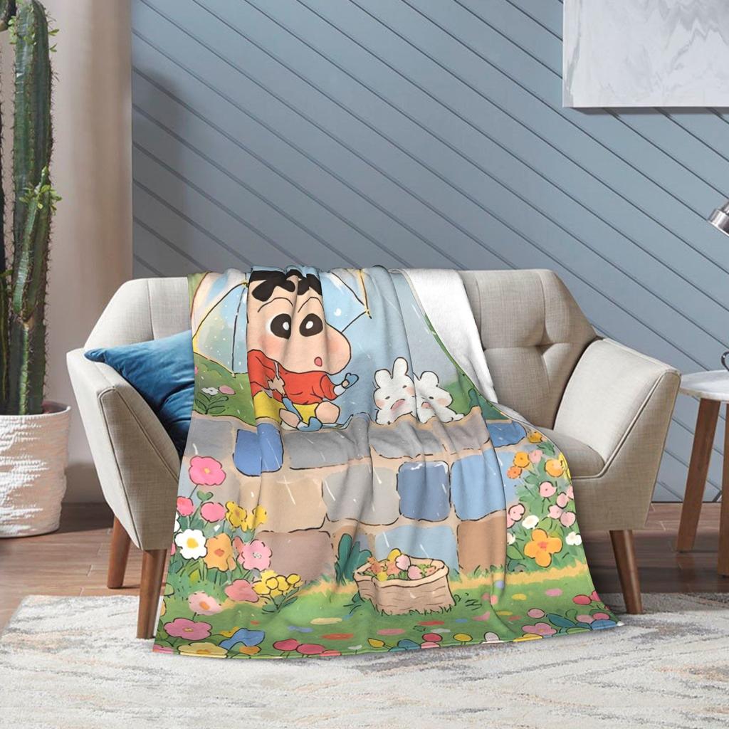 Crayon Shin-chans Cartoon Anime Blanket Warm Cozy Fluffy Throw Blankets for Couch 50x60 Inch Multiple Sizes Rug Piece