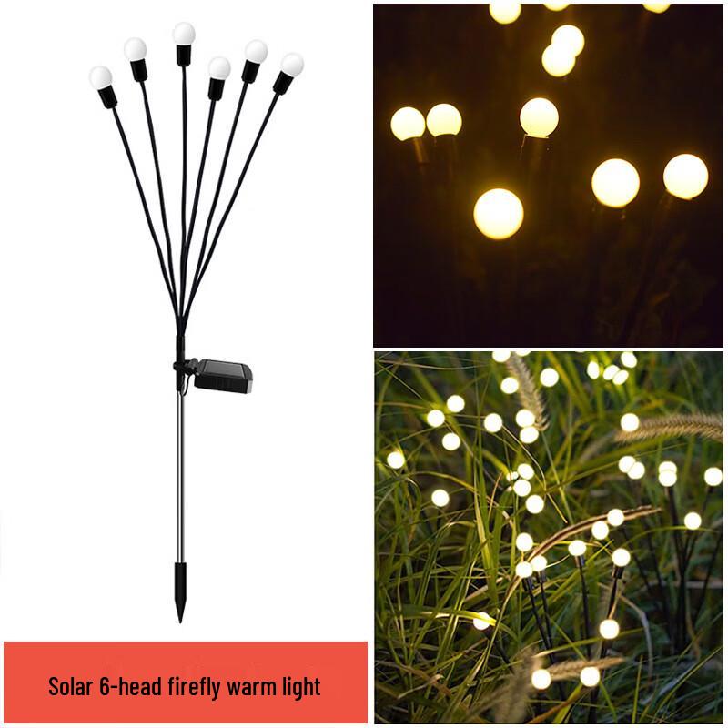 HEIXIE Solar LED Firefly Garden Stake Light