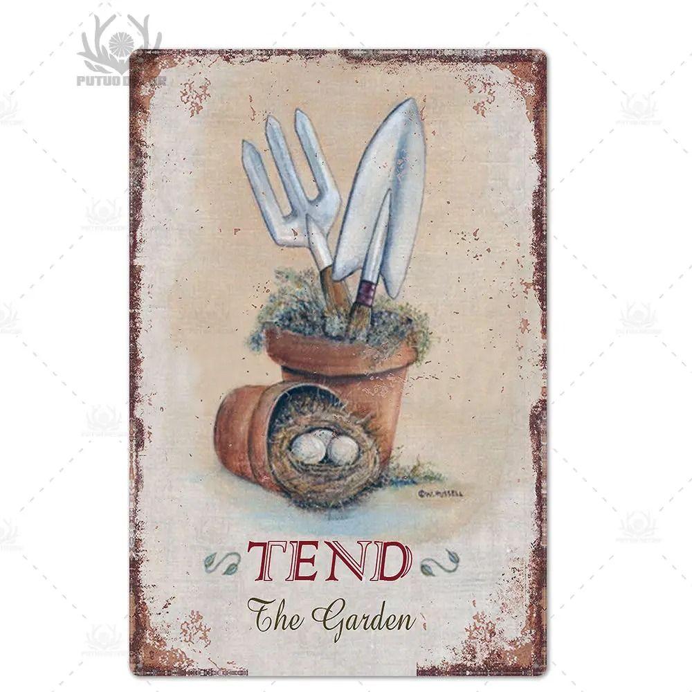 Plechový znak ve stylu Provence, Francouzské venkovské kovové nástěnné umění 20x30cm