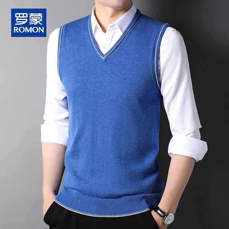 

ROMON Мужской жилет без рукавов с V-образным вырезом из 100% чистой шерсти 3XL