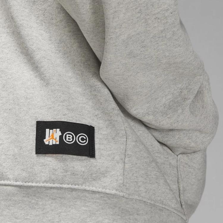 Jordan X Undefeated Weights Hoodie Heather Grey Men Streetwear DX6317-050