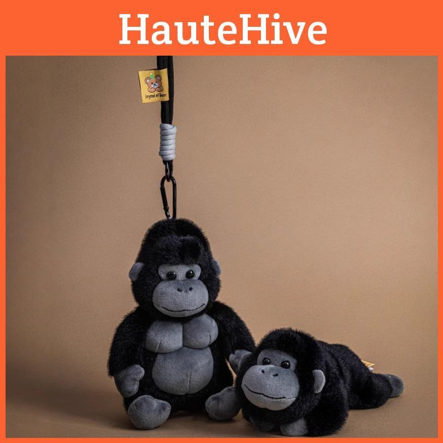 Cartoon Cute Lying Posture Black Gorilla Plush Toy Pendant For Bag Decoration