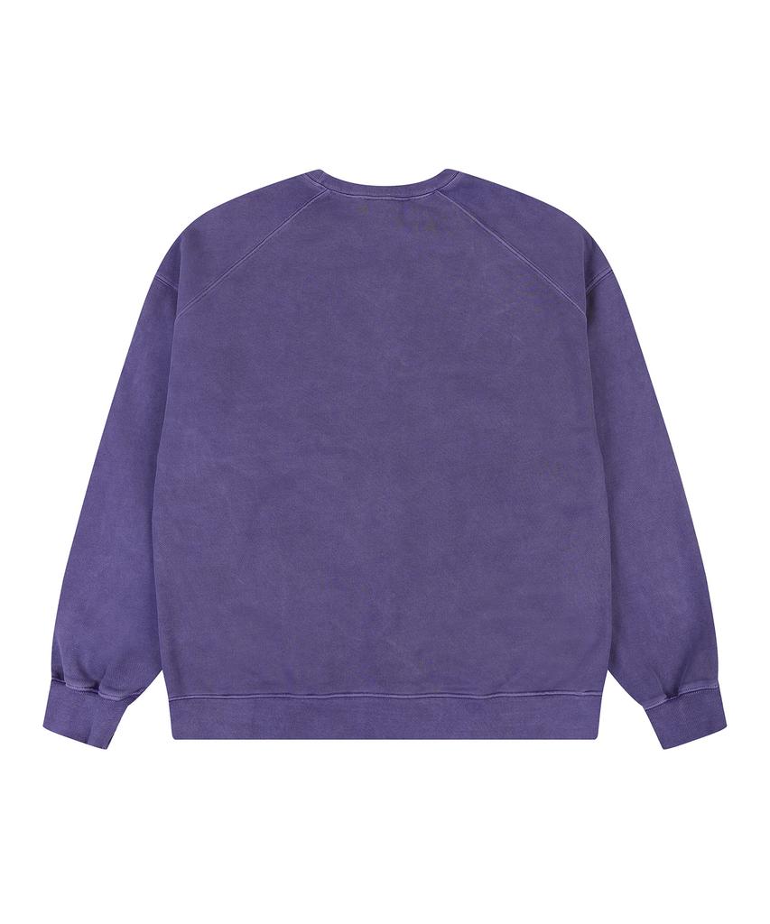 ADERNM Back Cut-Line Pigment Sweatshirt (Purple)