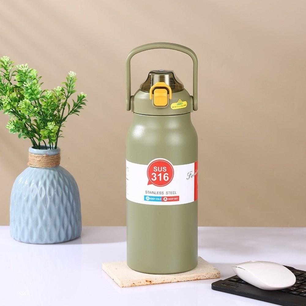 

316 Stainless Steel Insulated Water Bottles Large Capacity Vacuum Mug for Gym Outdoor 1200ml зелёный