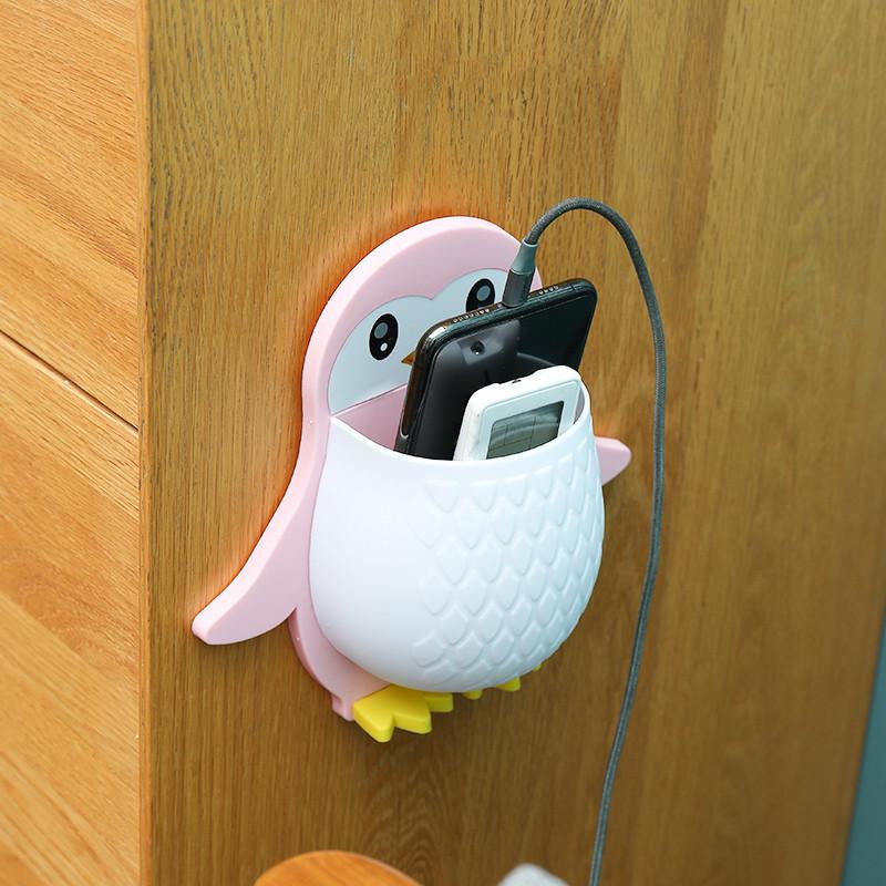 Cartoon Penguin Storage Rack, Makeup Tools, Organizing Box, Dormitory Bathroom Toothbrush, Bedside Mobile Phone, Wall Hanging Storage