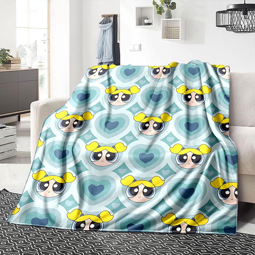 1Pc Powerpuff Girls Blanket For Couch Bed Plush Cozy Fuzzy Blanket Super Soft Warm Blankets For Fall And Winter 0918295