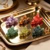 Wolf Head Stone Ornament Miniature Landscape Sculpture Crystal Texture And Polished Design Decorative Beads for DIY Bracelets