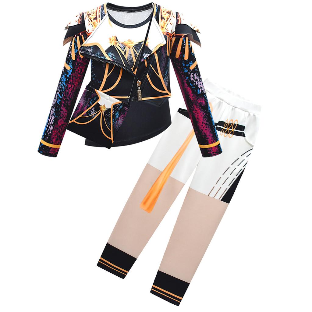 Kinder Mädchen Anime Cartoon POP Sängerin Super Star Bedruckte Weste Jacke Hose Kleidung Set Outfit Halloween Cosplay Kostüme