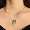 Romance Pink Ballet Shoe Necklace with Diamonds Accent for Sweet and Elegant Women's Fashion Accessory