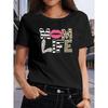 Women's Printed T-shirt - Machine Washable, Breathable, Soft, Women's Clothing, Round Neck Short-sleeved S T-shirt, Summer Women's Clothing