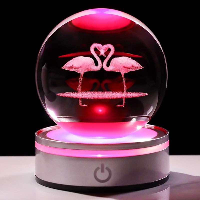 

Kertari K9 crystal ball flamingo 3D model wedding anniversary wedding gift wife Popular [Genuine] Interior figurine fashionable Healing goods crystal