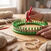 Sweater Knitting Loom Set with Crochet Hook, Needle, Plastic Round Rectangular Yarn Weaving Hand Tools Kit, Beginner for DIY Hat Scarf Shawl Sweaters